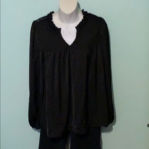 Women's Black Peasant Blouse XS